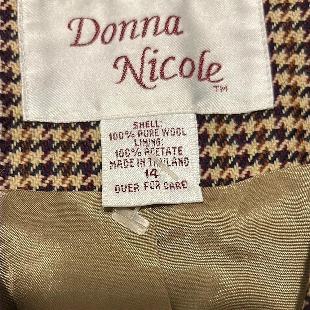 Donna Nicole Houndstooth Design Pure Wool Blazer - Picture 4 of 7